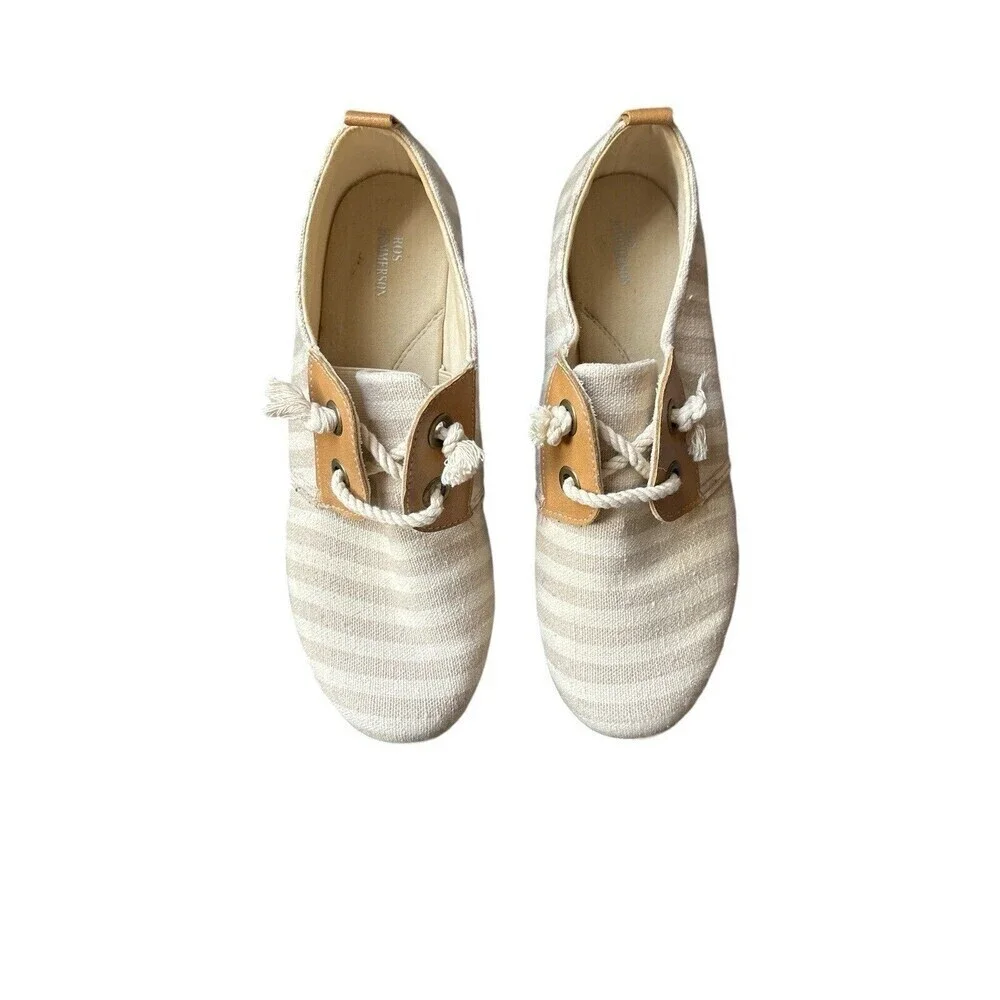 Ros Hommerson Womens Calypso Trainers Low Top Sneakers Shoes Sand/Cream Stripes